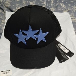 Amiri 3 Star Trucker Hat Black / Blue